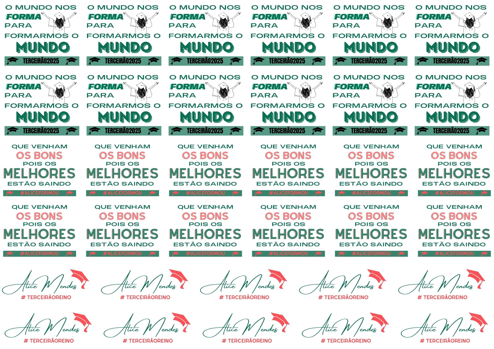 Cartela Tatuagens Terceirão (36 Unidades)